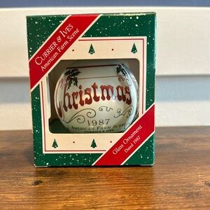 Hallmark Currier and Ives American Farm Scene 1987 Christmas ornament in box